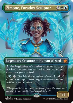 MTG Foil - Zimone, Paradox Sculptor (Borderless) (Mana Foil) - 412 / NM / Englis - Image 1