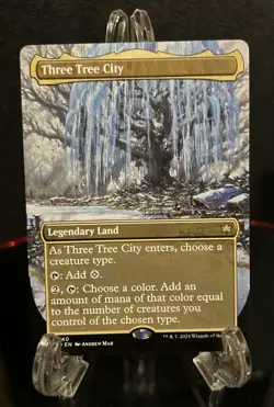 Three Tree City - Borderless Regular #0340 Winter - Bloomburrow - Mtg - Image 1