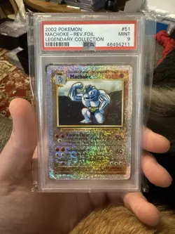 2002 POKEMON LEGENDARY COLLECTION #51 MACHOKE-REVERSE FOIL PSA 9 - Image 1
