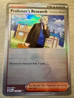 Pokemon Professor's Research Rowan 124/131 Prismatic Evolutions Pokeball Reverse - Image 1
