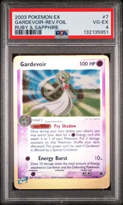 2003 Pokemon Ex Ruby and Sapphire Reverse Holo Gardevoir #7 PSA 4 - Image 1