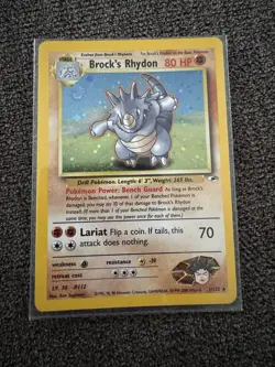 Pokemon TCG Brock's Rhydon Gym Heroes 2/132 Lot! NM! - Image 2