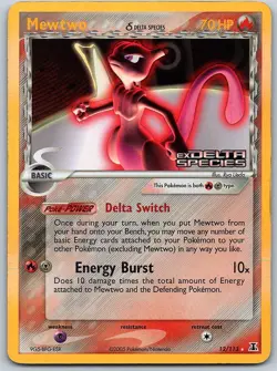 Pokemon - Mewtwo (Delta Species) Delta Species #12/113 -- [Moderately played] - Image 1