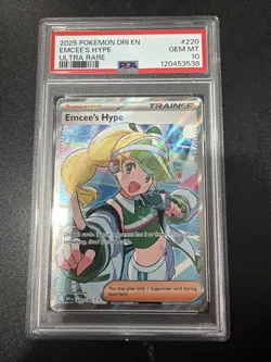 Pokemon Trainer Card Emcee's Hype 220/182 Destined Rivals 2025 Psa 10 - Image 1