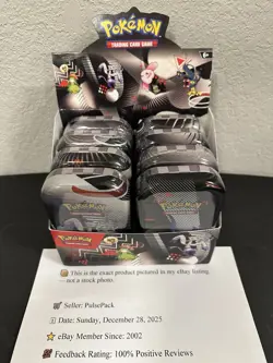 Pokemon Unova Black Bolt & White Flare Mini Tin, 8 Tins 16 Packs, Factory Sealed - Image 2