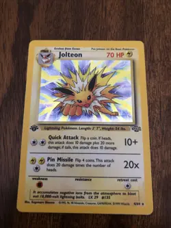 Pokemon TCG Jolteon 4/64 Holo Rare 1st Edition Jungle - Image 1