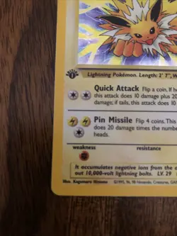 Pokemon TCG Jolteon 4/64 Holo Rare 1st Edition Jungle - Image 3