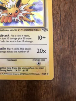 Pokemon TCG Jolteon 4/64 Holo Rare 1st Edition Jungle - Image 4