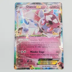 Diancie EX 72/124, Holo, XY Fates Collide, Pokemon TCG, Ultra Rare, 2016, NM - Image 1