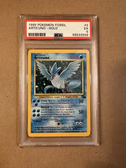 1999 Pokemon Fossil Articuno Holo Rare 2/62 PSA 5 EX - Image 1