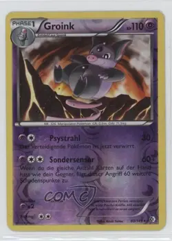 Grumpig German Reverse Foil Pokemon Black & White Boundaries Crossed #60 - Image 1