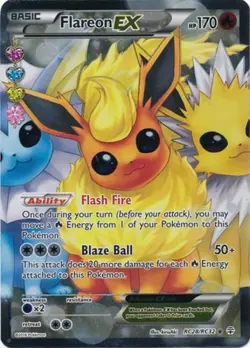 Heavily Played Flareon-EX - RC28/RC32 - Full Art Ultra Rare Pokemon Generations: - Image 1