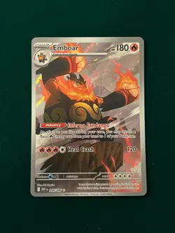 Pokemon TCG Scarlet & Violet White Flare Emboar Illustration Rare Card 098/086 - Image 1