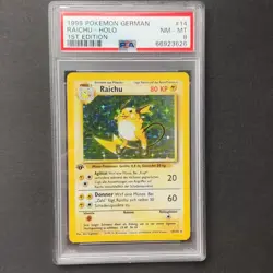 Pokemon TCG Karte - Raichu 1. Edition 14/102 Base Set Deutsch 1999 PSA 8 - Image 4