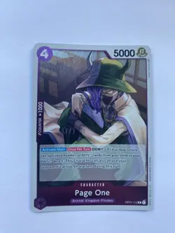 OP01-112 Page One Rare English One Piece TCG Card Romance Dawn - Image 1