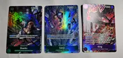One Piece TCG Card Game Lot Shanks, Sanji, And King - Image 1