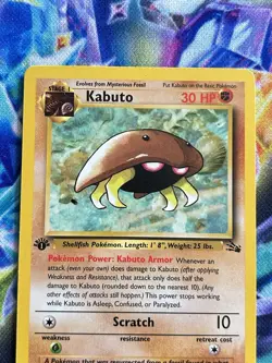 Pokemon TCG Kabuto Card 50/62 Fossil 1st Edition MP Condition - Image 2