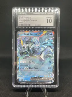 CGC 10 Black Kyurem EX 048/191 Surging Sparks Full Art Double Rare Pokemon Card - Image 1