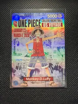 One Piece Monkey D. Luffy US College Basketball Promo Card RUTGERS - Image 1