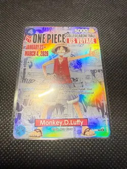 One Piece Monkey D. Luffy US College Basketball Promo Card RUTGERS - Image 3