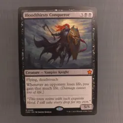 MTG Bloodthirsty Conqueror Mythic Foundations FDN #58 NM Magic The Gathering - Image 1