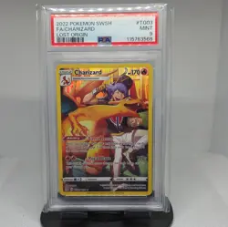 2022 POKEMON SWORD & SHIELD LOST ORIGIN #TG03 FULL ART/CHARIZARD PSA 9 - Image 1