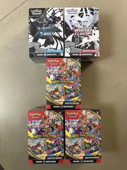 Pokemon TCG Mega Evolution, Black Bolt, White Flare Booster Bundles SEALED-NEW - Image 1