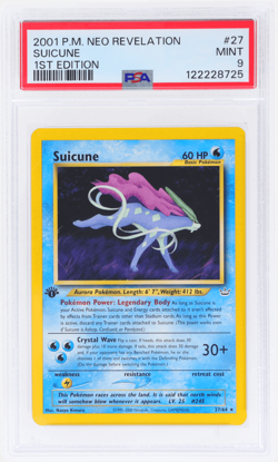 2001 Pokemon Neo Revelation Suicune 1st Edition #27 PSA 9 - Image 1