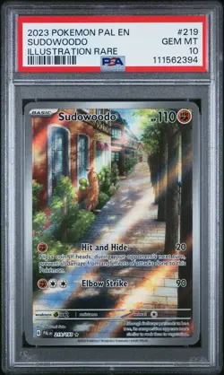 2023 Pokemon Paldea Evolved Illustration Rare Sudowoodo #219 PSA 10 - Image 1