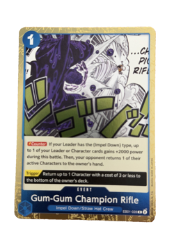 New: One Piece CCG Gum-Gum Champion Rifle EB01-028 EB: Memorial Collection Rare - Image 1