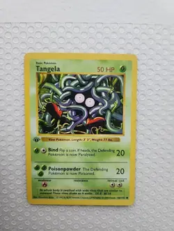 Pokemon TCG Tangela 1st Edition Base Set Shadowless Common Card 66/102 - Image 1