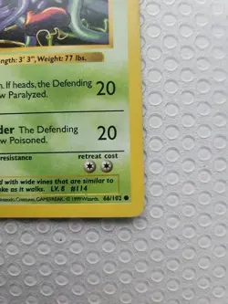 Pokemon TCG Tangela 1st Edition Base Set Shadowless Common Card 66/102 - Image 4