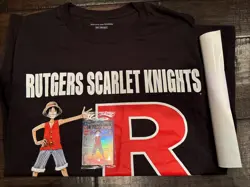 One Piece Monkey D Luffy US Voyage College Basketball Card HOLO & Poster, TSHIRT - Image 2