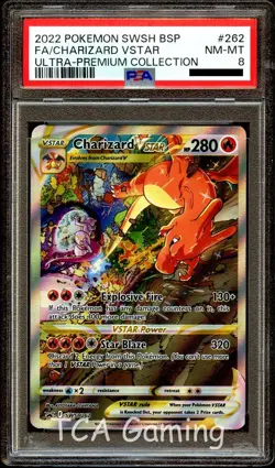 PSA 8 NM-MINT Charizard VSTAR SWSH262 FULL ART HOLO 262 SWSH PROMO Pokemon Card - Image 1