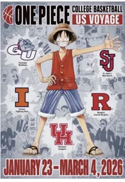 One Piece Monkey D. Luffy US Voyage College Basketball Card Rutgers 1/23 - Image 1