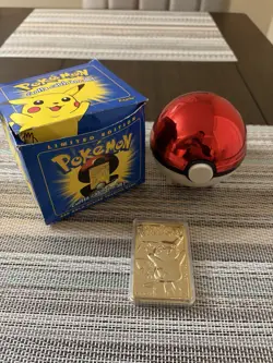 1999 Burger King Pokemon Pikachu Trading Card 23K Gold Plated - Image 1