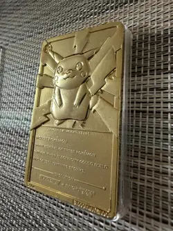 1999 Burger King Pokemon Pikachu Trading Card 23K Gold Plated - Image 3