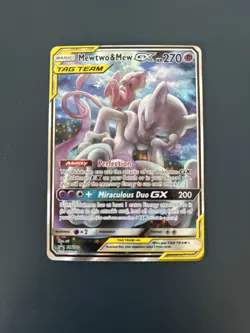 Pokemon Mewtwo & Mew GX SM191 Promo Holo Tag Team Card Near Mint - Image 2