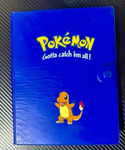 Pokemon Charmander Blue Vintage Rare 4-Pocket Binder with Base Set Cards 1999 - Image 1