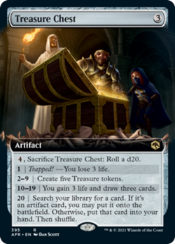 x1 Treasure Chest - Extended Art R MTG Adventures in the Forgotten Realms M/NM, - Image 1