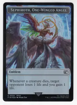 MTG Final Fantasy Double Sided Foil Token 24/12 Sephiroth One Winged Angel - Image 1
