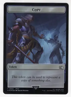 MTG Final Fantasy Double Sided Foil Token 1/4 Copy & Hero - Image 1