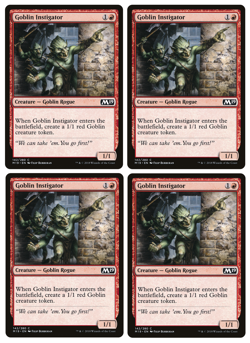MTG - 4 x Goblin Instigator (Playset) & 4 x Tokens - Core Set 2019 (M19) - M/NM - Image 1