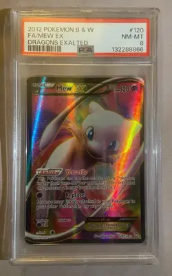 2012 POKEMON B&W DRAGONS EXALTED #120/124 FULL ART / MEW EX PSA 8 - Image 1
