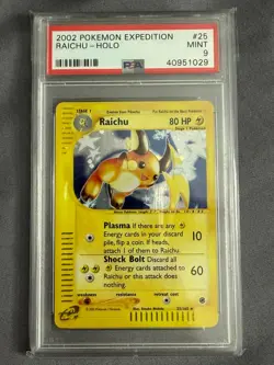 2002 Pokemon Raichu Expedition Holo Rare #25 PSA 9 MINT - Image 1