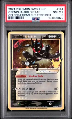 2021 POKEMON SWSH BLACK STAR PROMO #144 GRENINJA-GOLD STAR PSA 8 - Image 1