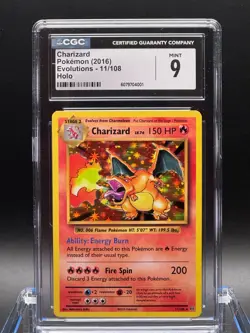 CGC 9 MINT ✨ - Charizard 11/108 Evolutions Holo - 2016 Pokemon - Image 1