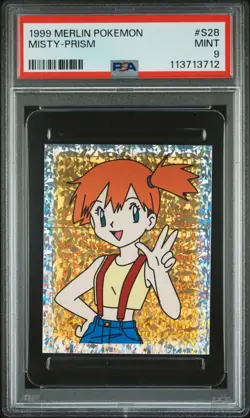 PSA 9 MINT 1999 MERLIN POKEMON S28 MISTY-PRISM - Image 1