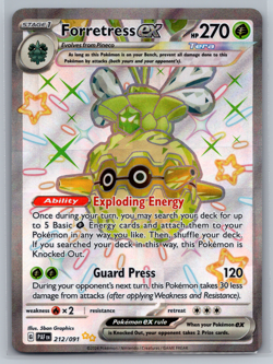 Pokemon - Forretress ex - 212/091 - Paldean Fates - Holo - Shiny Ultra Rare NM - Image 1