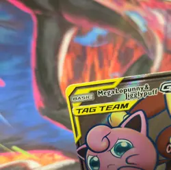 Pokemon TCG Mega Lopunny & Jigglypuff GX 225/236 Cosmic Eclipse Full Art LP - Image 2